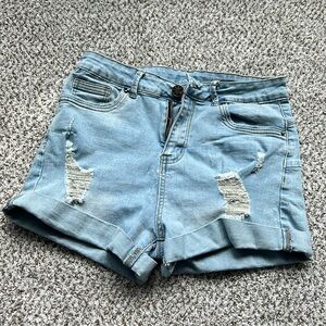 Light blue M jean shorts, no brand